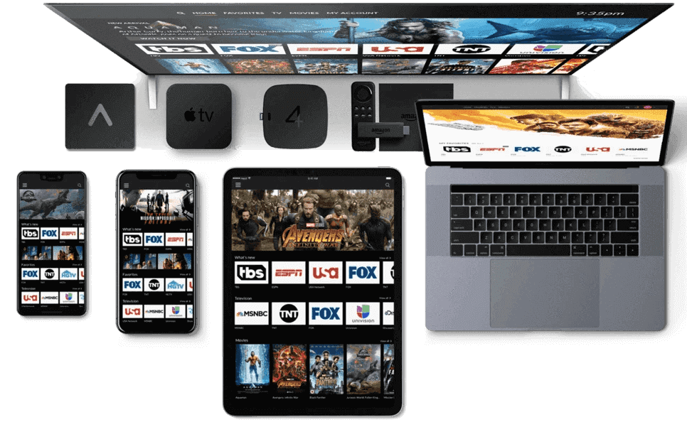 Apple TV-afstandsbediening naast een televisie met een IPTV-app